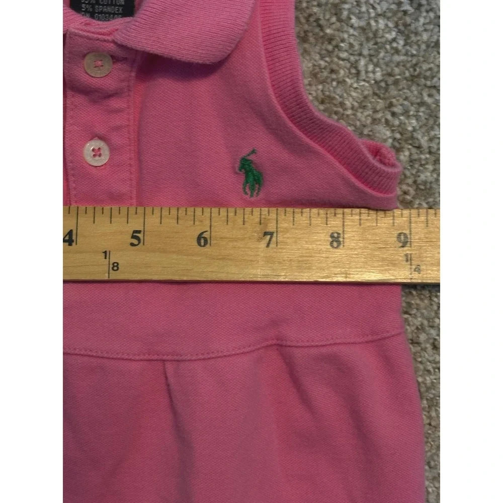 Ralph Lauren Polo Dress Girls 18M Pink Sleeveless Racerback Cotton Pique
